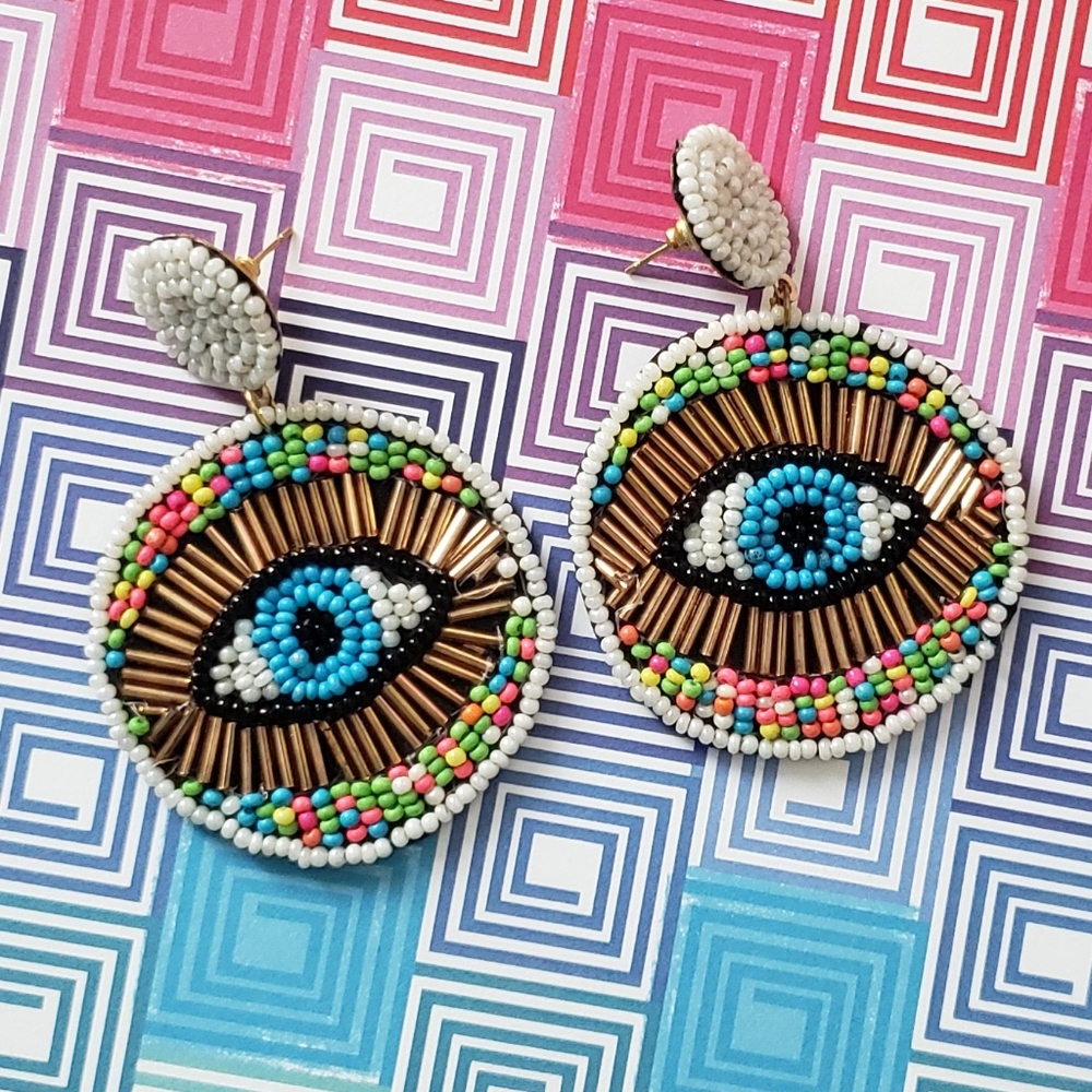 New Seedbead seeing eye earrings